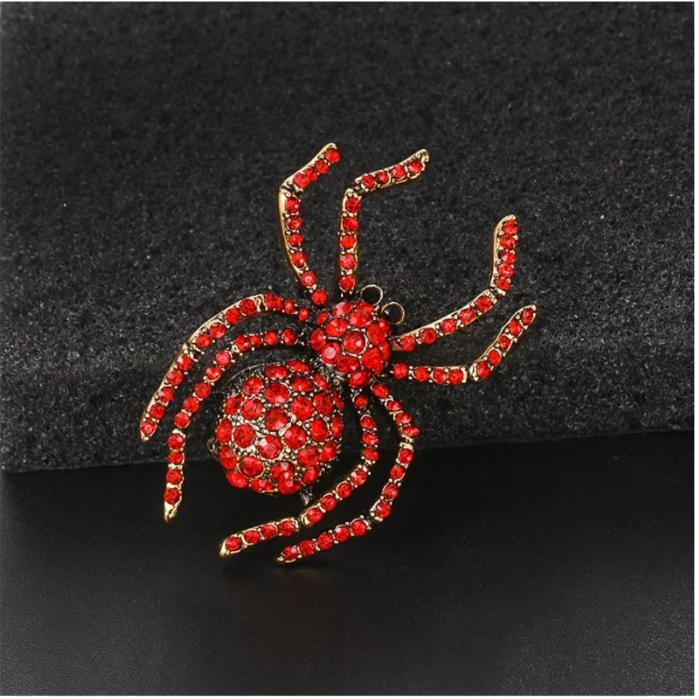 Spider Crystal Rhinestone Brooch - Picture 1 of 16